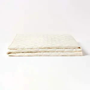 Homescapes Organic 300 TC Luxury Quilted Deep Fitted Single Mattress Protector