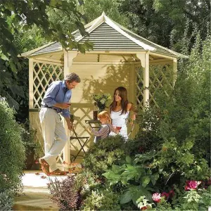 Premier Pressure Treated Hexagonal Gazebo (3m x 2.6m x 2.7m)