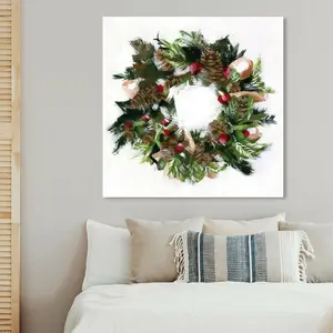 Wreath - Wrapped Canvas Print 101.6 cm H x 101.6 cm W x 5.1 cm D