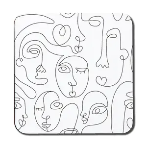 line drawing of faces (Coaster) / Default Title