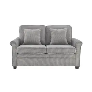 Ramy Corduroy 2 Seater Fold Out Sofa Bed Grey Convertible Sleeper Sofa