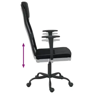 Berkfield Office Chair Black Mesh Fabric and Faux Leather