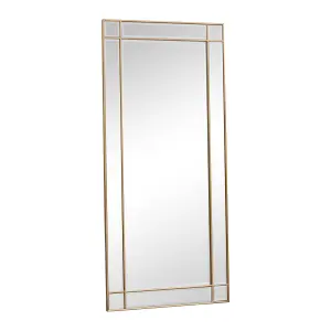 Melody Maison Large Gold Framed Art Deco Wall / Leaner Mirror 80cm x 180cm