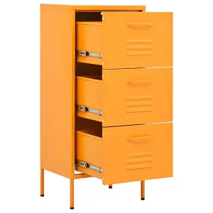 Berkfield Storage Cabinet Mustard Yellow 42.5x35x101.5 cm Steel