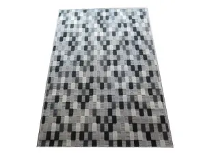 TAUPE MOSAIC Geometric Check Pattern Area Rug-Multi-colour (Grey),120x170cm