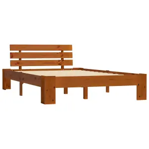 Berkfield Bed Frame Honey Brown Solid Pine Wood 120x200 cm