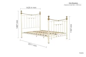 Birlea Bronte Double Bed Frame In Cream