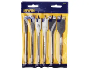 IRWIN Blue Groove 4X Flat Bit Set, 6 Piece IRW10502826