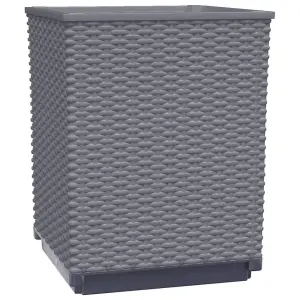 Berkfield Planters 2 pcs Dark Grey 30x30x37 cm Polypropylene