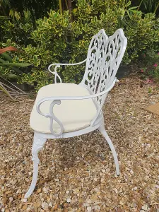 Cast Aluminium Love Seat Bench - White