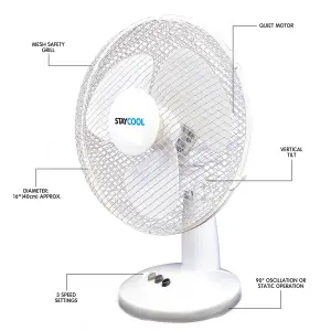 StayCool 16" (40cm) Desk Fan White