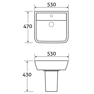 Astral White Close Coupled Toilet & Semi Pedestal Basin Set