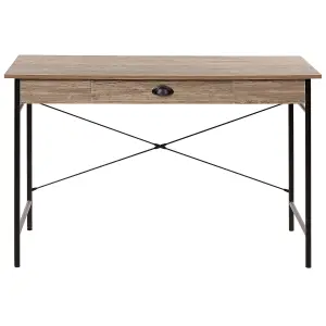 Home Office Desk with Storage Taupe Dark Wood CASCO