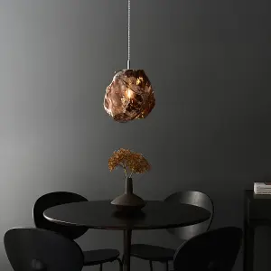 Granite Copper Metallic Glass Modern contemporary 1 light Ceiling Pendant