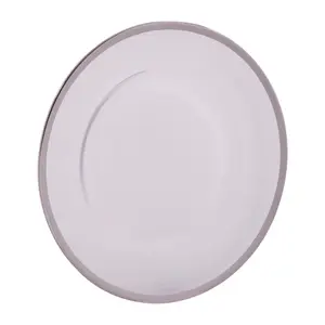 Maison by Premier Ida 33cm Plain Charger Plate With Silver Rim