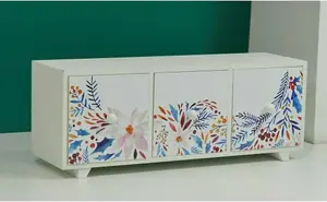 Hand Printed Women Jewellery Box  - Floral Multicolour