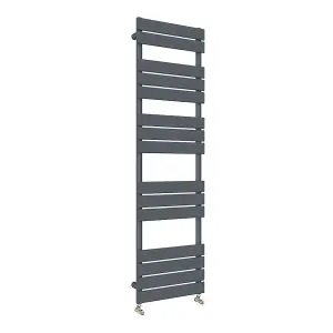 Designer Vertical Anthracite Single Panel Towel Radiator (H) 1600mm x (W) 450mm, 2896 BTU.