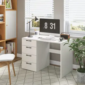 Costway 4 Drawers Computer Desk Modern Writing Desk Compact Laptop Vanity Table