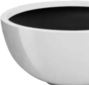 Primrose Gloss White Garden Outdoor Fibreglass High Low Bowl Planter 72cm