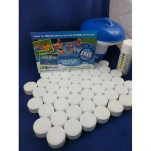 50x20g Chlorine Tablets Pool Hottub Spa Dispenser Test strips FULL KIT