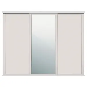 Panel Shaker With 1 mirror door Cashmere 3 door Sliding Wardrobe Door kit (H)2260mm (W)2136mm