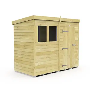 DIY Sheds 8x4 Pent Shed - Single Door With Windows