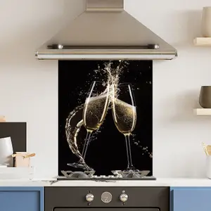 Premium 60 x 75cm 6mm Glass Champagne Flute Kitchen Splashback Toughened