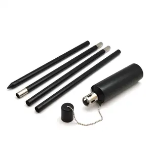 Harbour Housewares - Metal Garden Torches - Cylinder - Black - Pack of 12