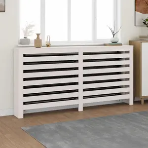 Berkfield Radiator Cover White 169x19x84 cm Solid Wood Pine