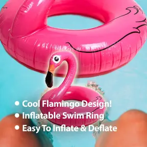 Large Flamingo Swim Ring 34 Inch Swimming