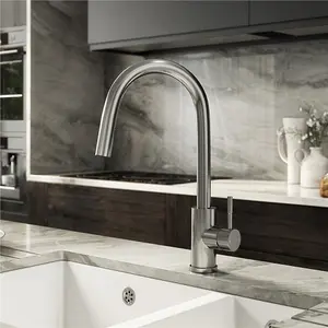 Liquida EPO11BS Single Lever Pull Out Mixer Brushed Steel Kitchen Mixer Tap