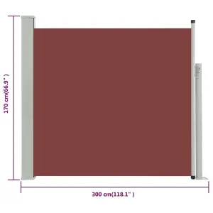 Berkfield Patio Retractable Side Awning 170x300 cm Brown