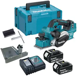 Makita DKP181RTJ 18v LXT Brushless Cordless Planer Lithium Ion 82mm - 2 x 5.0ah