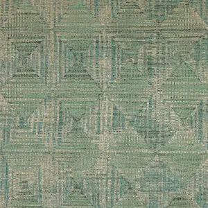 Galerie Pepper Raffia Teal Shimmer Geometric Diamond Wallpaper