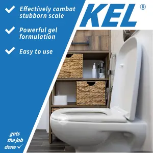 KEL - Toilet Cleaner Gel, Powerful, Effective Bathroom Descaler Cleans Bowl & Under Loo Rim, Limescale & Stain Remover - 1 Litre