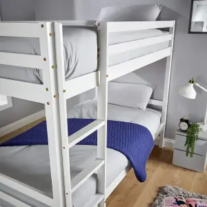 Home Source Hendon Children's Wooden Single Bunk Bed White