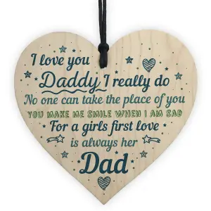 Red Ocean Dad Gifts From Daughter From Son Hanging Wooden Heart Fathers Day Daddy Birthday Card Or Gift For Him