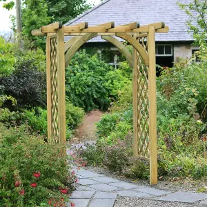 Zest Horizon Wooden Garden Arch Pergola Plant Support Trellis FSC Wood