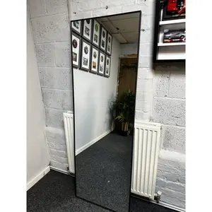 Metal Wall  & Leaner  Mirror in Black 165cm H x 56cm W