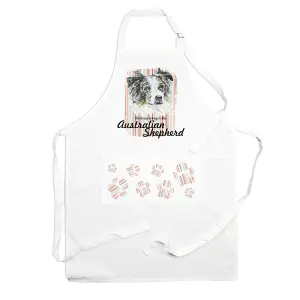 Purely Home Australian Shepherd Apron - Novelty Kitchen Gift for Dog Lovers