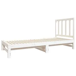 Berkfield Pull-out Day Bed White 2x(90x190) cm Solid Wood Pine