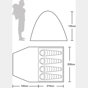 Eurohike Gaia IV XLP Eco 4 Man Tent