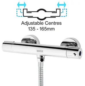 Bristan Zing Thermostatic Bar Mixer Valve Shower Cool Touch 135 - 165mm Centres