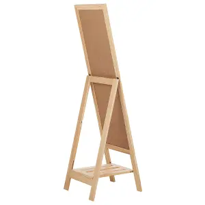 Standing Mirror with Shelf LUISANT Wood Light Wood