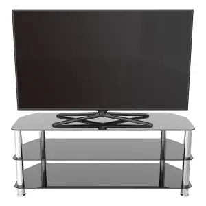 AVF Black Glass and Chrome 1.25m TV Stand