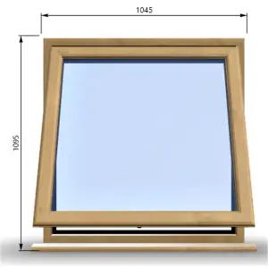 1045mm (W) x 1095mm (H) Wooden Stormproof Window - 1 Window (Opening) - Toughened Safety Glass