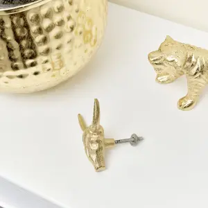 Melody Maison Gold Buffalo Skull Drawer Knob