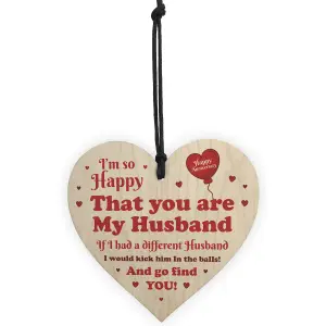 Funny Gift For Husband Wooden Heart Anniversary Gift For Husband Keepsake Gift For Him