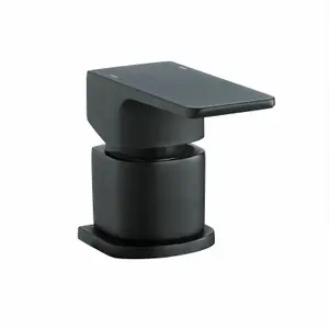 Nes Home Designer Matte Black Bath Filler Taps with Shower Handset Mixer 3 Tap Hole