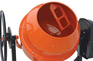 140 Litre Electric Cement Mixer Portable Cement Mixing Machine Dynamic Orange